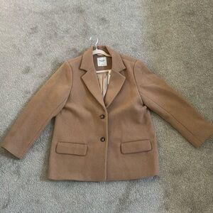 Abercrombie & Fitch Women's Tan Wool-Blend Tailored Blazer
